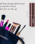 Makeup Brush Kabuki Face Brushes Retractable Travel Blush Kabuki Brush Portable Flawless for Foundation, Powder Blush, Bronzer, Buffing, Liquid, Cream, Cruelty Free with Cover(Brown)
