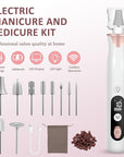 Electric Nail Drill Kit Cordless Professional Manicure Pedicure Nail File Buffer for Acrylic Nails Gel Polishing Removing Manicure Salon Home with Nail Drill Bits Sanding Bands