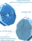iTokGoK® Silver-Infused 2-in-1 Silicone Body Scrubber, Double-Sided Design Body Brush Body Scrubber Exfoliating Body Brushes for Sensitive Skin for Showering, Silicone Loofah - Sky Blue