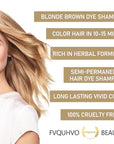 Blonde Brown Hair Color Shampoo 3 in 1 - Instant Natural Hair Dye for Men and Women, Long Lasting Brown Color - Works in Minutes