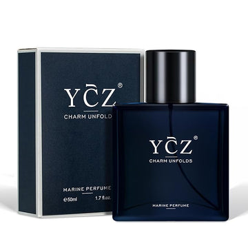 Ycz Charm Unfolds Marine Perfume for Men, 1.7 oz. Long Lasting Eau De Parfum Cologne For Men, Oriental Woody Fragrance - Ideal Special Occasions, Making it the Ideal gentlemen’s Gift