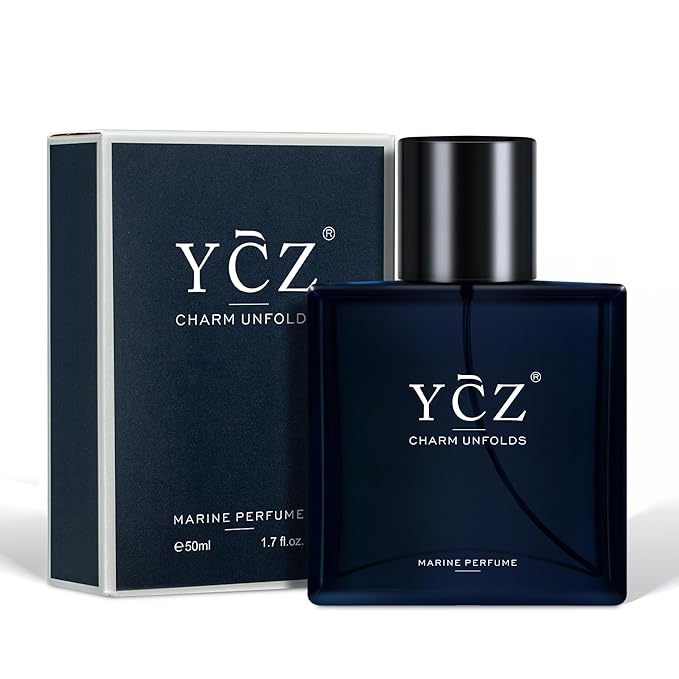 Ycz Charm Unfolds Marine Perfume for Men, 1.7 oz. Long Lasting Eau De Parfum Cologne For Men, Oriental Woody Fragrance - Ideal Special Occasions, Making it the Ideal gentlemen’s Gift