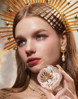 Flower Knows Violet Strawberry Rococo Glitter Lip Gloss G02+Little Angel Embossed Blush 02