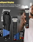 Professional Hair Clipper Set for Men Electric Shaver Razor Cordless Hair Cutting Barber Clippers Beard Trimmer Men’s Grooming Kit Gifts for him (Black)