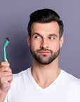 Preserve Shave 5 Five Blade Refillable Razor, Made from Recycled Materials, Navy Blue