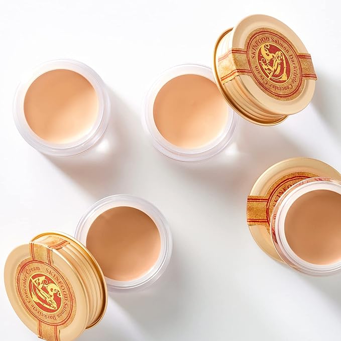 SKINFOOD Salmon Dark Circle Concealer Cream - Under Eye Concealer for Dark Spots and Wrinkles - Full Coverage - Stocking Stuffers, 0.35 Oz/10 g (Salmon Beige)