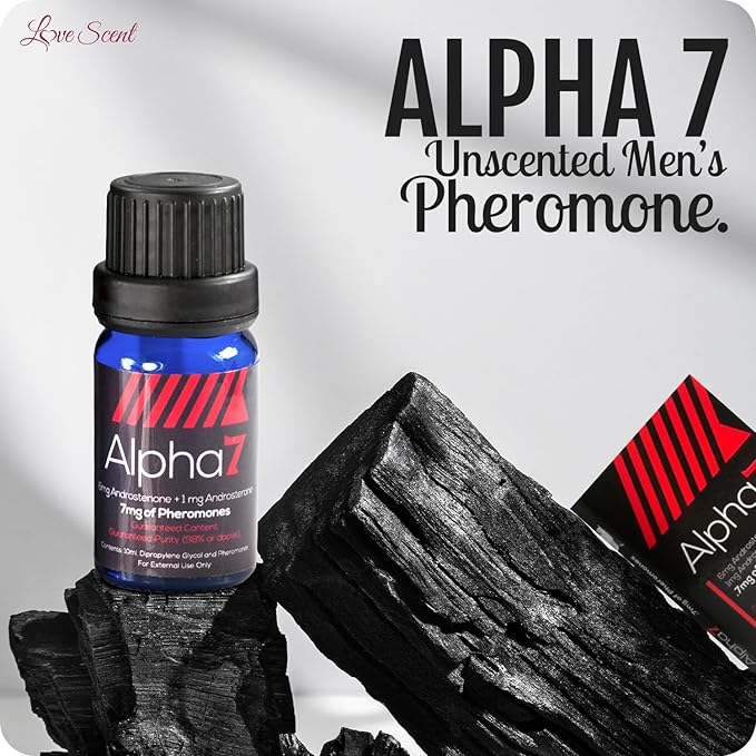 Alpha 7 Unscented - Pheromone Cologne for Men with Pure Pheromones - High Concentration Blend to Attract Women - Top Selling Perfume Oil Designed to Complement Your Scent (1x (1 ml) and 1x (10 ml))