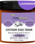 RaGaNaturals Calming Lavender Hand & Body Cream for Dry to Very Dry Skin - All Natural Vitamin E Face Cream to Deliver Healthy-Looking Glow -Non Toxic, Vegan Lavender Lotion for Women, Men, Baby -8 Oz