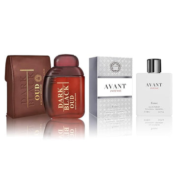 Men Cologne Set (3.4oz/100ml x 2PCS) Eau De Perfume Natural Spray Notes of Woody, Spicy, Citrus & Aromatic Long Lasting Fragrance for Daily Use (AvantI&DarkBaOUD)