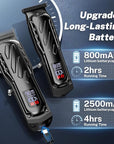 Brightup Barber Hair Clippers [Brushless 9000RPM & Cordless] for Men, Professional Clippers & Trimmers Set with USB-C Charging Stand, Hair Tools Cutting Kit with LCD Display, Gift for Men