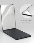 JUSRON 360 Viewing Angle Self Hair Cutting Mirror, Clear Anti-Fog HD Glass (Black with LED with Accessories)