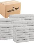 Arkwright Bath Washcloths 12 Pack - (Bulk Case of 60) Super Soft 100% Cotton, 600 GSM Quick Dry & Absorbent, Luxury Face & Body Wash Cloth Towels for Hotels, Spa, and Vacation Rental, Titanium Grey