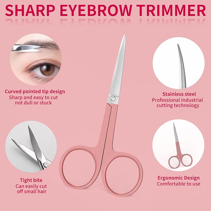 ZIZZON Travel Mini Manicure Set Nail Clipper Set 10 in 1 Stainless Steel Pedicure Care Grooming kit with Case Pink