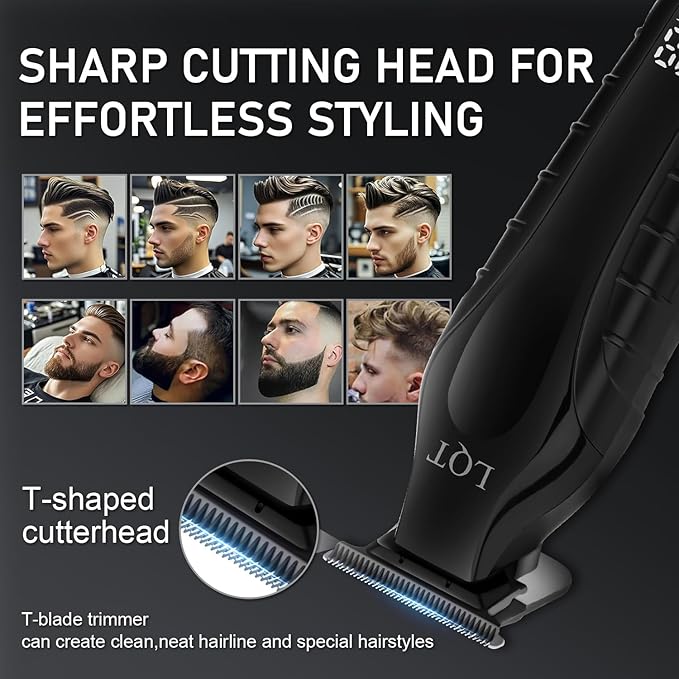 Hair Clippers for Men, Hair Trimmer, Beard Shaver Set for Men, Electric Cordless Barber Clipper Beard Trimmer, Rechargeable Fade Clipper Hair Cutting Kit