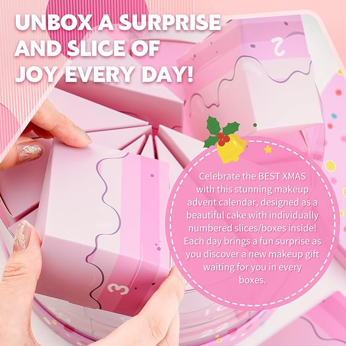 Color Nymph Makeup Advent Calendar 2025, 24 Days Advent Calendar Mystery Box for Christmas, Makeup Gift Sets - Xmas Beauty Countdown Calendar Full Makeup Kits for Teens Girls Kids #Pink