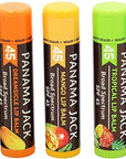 Panama Jack Sunscreen Lip Balm - SPF 45, Flavor Pack, Broad Spectrum UVA-UVB Sunscreen Protection, Prevents & Soothes Dry, Chapped Lips (5 Pack)