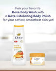 Dove Exfoliating Body Polish Body Scrub Crushed Almond and Mango Butter 4 Count Exfoliating Scrub for Dry Skin Gently Exfoliates to Reveal Healthy Skin 10.5 oz