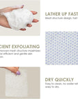 INNERNEED Exfoliating Net Cover Sponge Bath Scrubbing Loofah Rough Washcloth Case 4pcs, Only for INNERNEED Silicone Body Brush （Only Case）
