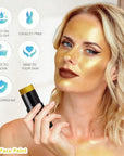 Go Ho Metallic Gold Face Body Paint Stick,Washable Face Paint Gold Eye Black,Non-toxic Cream Body Paint for Halloween Costumes Cosplay SFX Makeup