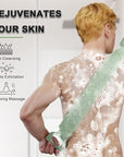 Exfoliating Back Scrubber for Shower, Back Massage Bath Brush, Double-Sided Back Scrub Washcloth to Clean Your Body Deeply for Men & Women Skin Care (Green)