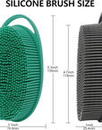 2 Pack Silicone Body Scrubber, Loofah Double-Sided Body Brush,Shower Scrubber and Scalp Massager Shampoo Brush for Sensitive Kids Women Men All Kinds of Skin (Green & Gray)