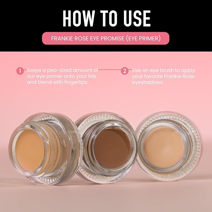 Frankie Rose Weightless Cream Eyeshadow Primer | Long-Lasting Eyelid Primer & Eyeshadow Base, Non-Greasy Formula Eye Primer - Tinted Eyeshadow Primer For All Skin Tones, Medium