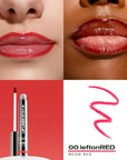 Sacheu Lip Liner STAY-N Peel Off Lip Stain — Long Lasting Matte Lip Tattoo Transfer Proof Lipstain Infused with Hyaluronic Acid & Vitamin E for All Skin Types — Vegan & Cruelty-Free, leftonRED