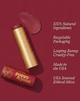 Poppy & Pout All Natural Lip Tint, Cardboard Tube, Hand-Filled, Beeswax, Vitamin E, Coconut Oil, Cruelty Free, All-Natural Shades (Penny)