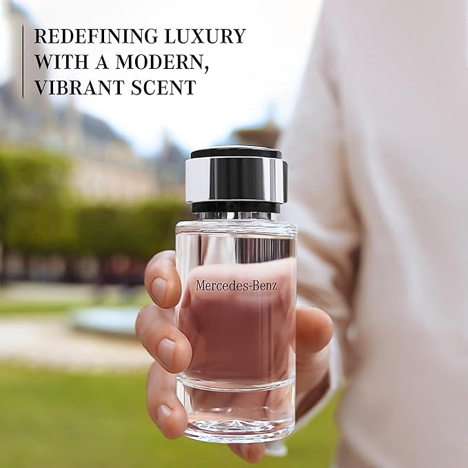 Mercedes-Benz Cologne for Men - 4 Fl Oz - Eau De Toilette Perfume Spray for Man - Woody & Musky Scent - Luxury Long Lasting Fragrance with Notes Of Violet leaves, Cascalone & Vetiver