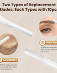 Dermaplaning Tool for Face Eyebrow Razor, Includes 2 Dual End Razors and 20 Blade Refills Exfoliating Face Razors for Women Facial Razor for Peach Fuzz and Eyebrow Starter Kit