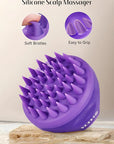 HEETA Scalp Massager with Soft Silicone Bristles - Removes Dandruff, Relieves Itching, Shampoo Brush for Hair Care & Scalp Relaxation (Black & Dark Purple)