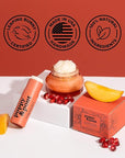 Poppy & Pout Pomegranate Peach Jumbo Lip Balm | All Natural Lip Balms & Moisturizers | Hydrates with Beeswax, Vitamin E, Organic Coconut Oil | Cruelty-Free | Lip Balm in Recyclable Cardboard Tube