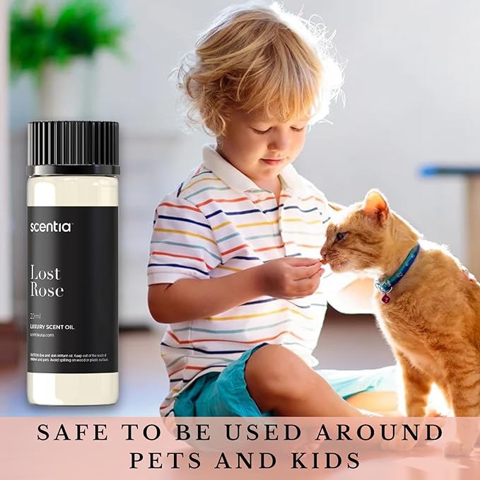 Scentia Hotel Diffuser Oil Inspired by Fairmont Hotel Scent - 20 mL 0.67 fl oz - Fragrance Oil Blend Rose, Oud Wood & Clove Notes for Aromatherapy Diffusers Humidifiers - Lost Rose, Thanksgiving Gift