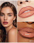 KISSIO Lip Stain Set,Peel Off Lip Liner Stain and Lip Care Oil,Transfer Proof,Long Lasting and Waterproof Lip Tint,Matte Finish,Lip Combo,03 Coral Red
