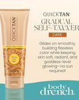 Body Drench Quick Tan Self Tanner Body Lotion – Sunless Tanning Lotion for Women, Natural-Looking Self Tan, Dark, 8 fl oz
