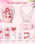Gift Basket For Women, Mother's Day Gift for Mom Spa Set Lily & Peony Home Spa Set, Beauty Personal Care Set Jojoba Oil, Spa Self Care Kit, Bath Body For Thank You, Birthday, Mom, Anniversary Gift