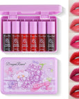 6 Colors Grapes Lip Tint Stain Set, Korean Lip