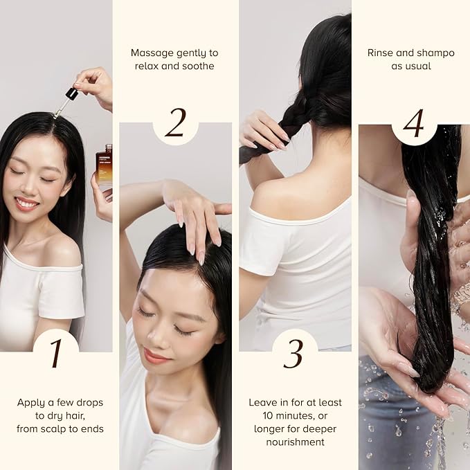 D'Cherlane Hair Growth Oil – Scalp Treatment with Rosemary, Argan, Coconut & Castor Oil Organic | Lightweight, Non-Greasy Formula for Fuller, Thicker, Stronger Strands | For All Hair Types