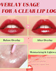 Hydrating Lip Oil，4PCS Fruit Transparent Lip Gloss Set，Big Brush Shiny Transparent Korean Lip Gloss Plumping，Non-sticky Tinted Toot Lip Balm for Lip Care，Repairing Primer Lip Oil Care Product
