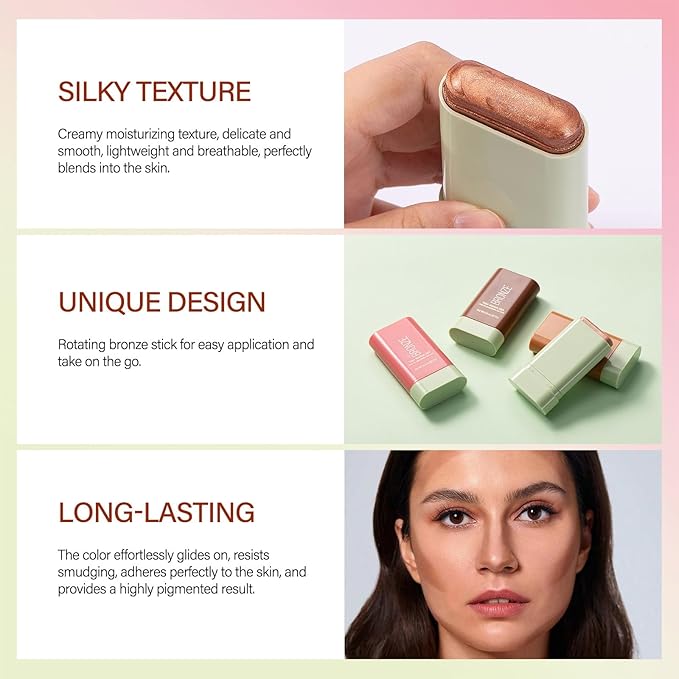 Blush Stick, Cream Blush Stick for Cheeks &