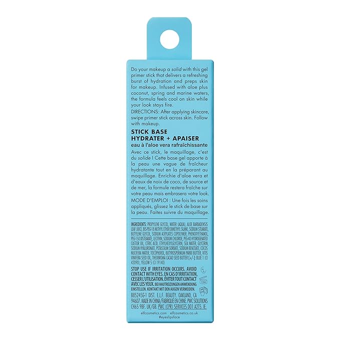 e.l.f. Stay Cool Primer Stick, Hydrating Gel Primer & Cruelty-Free