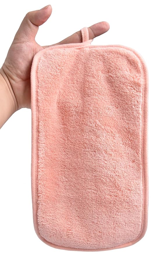 Makeup Remover Cloths for Face, Eye, Lips - Reusable Makeup Remover Pads Soft Microfiber Facial Cleansing Cloths 6 x 12 inch 12 Pack (Coral)