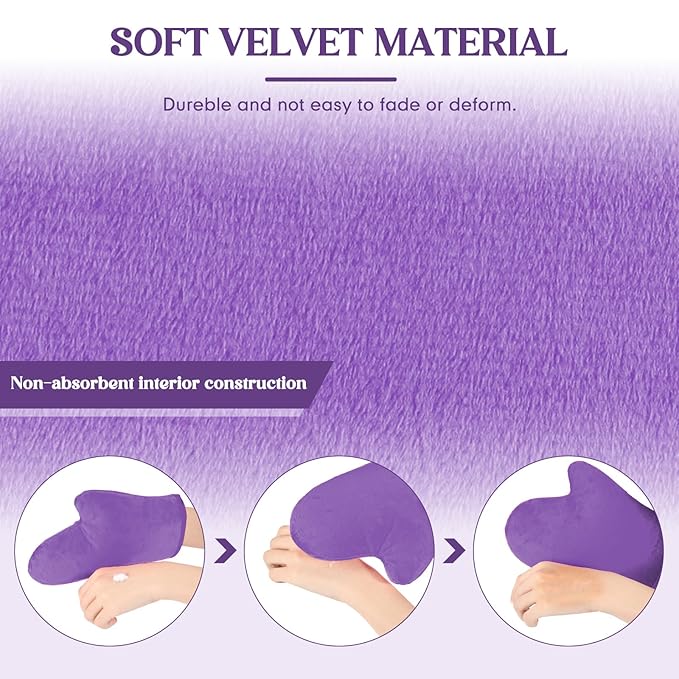 SATINIOR 4 Packs Self Tanning Mitt Applicators Double Sided Sunless Tanning Mittens Reusable Applicator Mittens Tanner Gloves with Thumb(Purple)