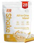 310 Nutrition All-In-One Plant-Based Meal Replacement Shake – High-Fiber Protein with Probiotics, Digestive Enzymes & Adaptogens – Vegan, Low Carb, Keto Friendly Superfood Blend – Banana Cream Pie – 28 Servings