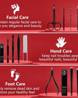 Manicure Set 16 In 1 Professional Stainless Steel Pedicure Kit Toenail Clippers Set Mens Grooming Kit Fingernail Kit for Women with Luxurious Travel Bag, Suitable for Home, Travel, and Salon (Black)