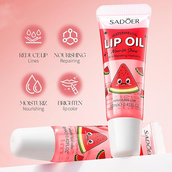 3 Colors Lip Gloss Set, Fruit Flavored Lip Plumper Long Lasting Glow Balm Care, Hydrating Lipgloss for Teens and Kids, High-Shine Clear Lip Gloss for Women & Girl