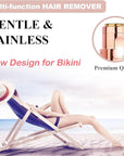 Facial Hair Removal for Women, Mini Hair Remover, Electric Razor Shaver Portable Bikini Epilator for Lips, Chin, Armpit, Peach Fuzz, Fingers, Neck, Cheek and USB Rechargeable (Gold)