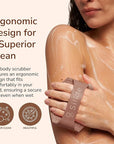 Silicone Body Scrubber - Exfoliating Bath Brush and Skin Cleanser - Shower Sponge for Gentle Body Scrub and Wash - Silicone Scrubbing Care Tool for a Refreshed and Renewed You - Brown