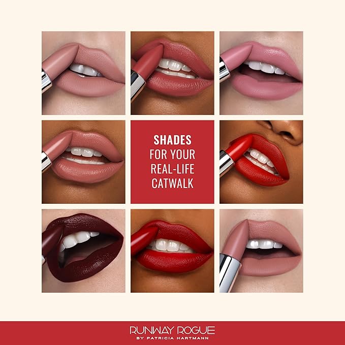 Runway Rogue 90s Vibe Lipstick, Moisturizing Matte Nude/Light-Rose Lipstick, ‘Booked Out’