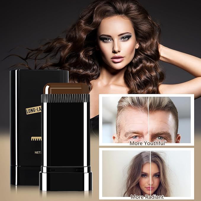 Safe and Convenient Comb Hair Dye, Touch up Combs, Waterproof and Sweat-Proof Hair Dye Comb, Portable Colouring Hair Dyes, 2 in 1 Instant Dye for Women & Men (Black)